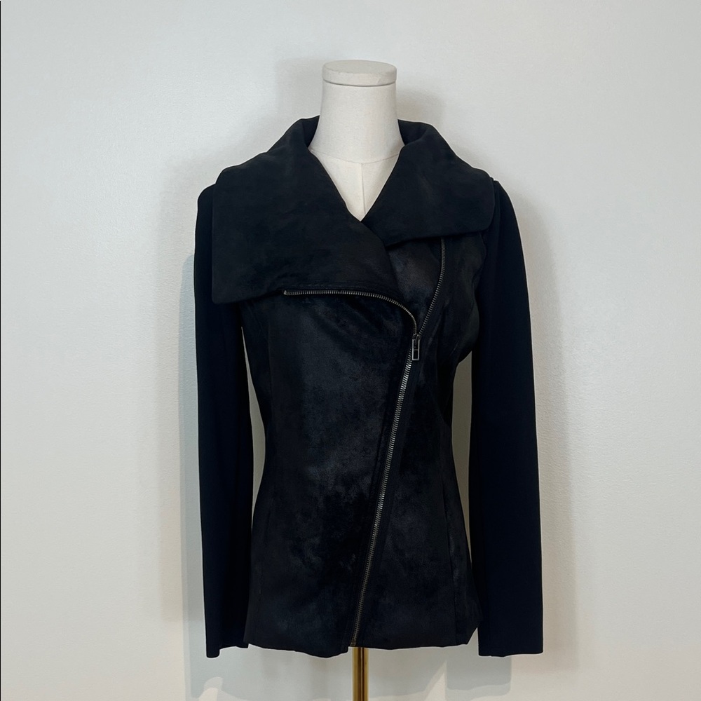 Armani Exchange Black Asymmetrical Moto Jacket
